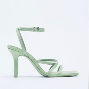 ZARA - Heeled Leather Sandals - SIZE 40 (US 9)